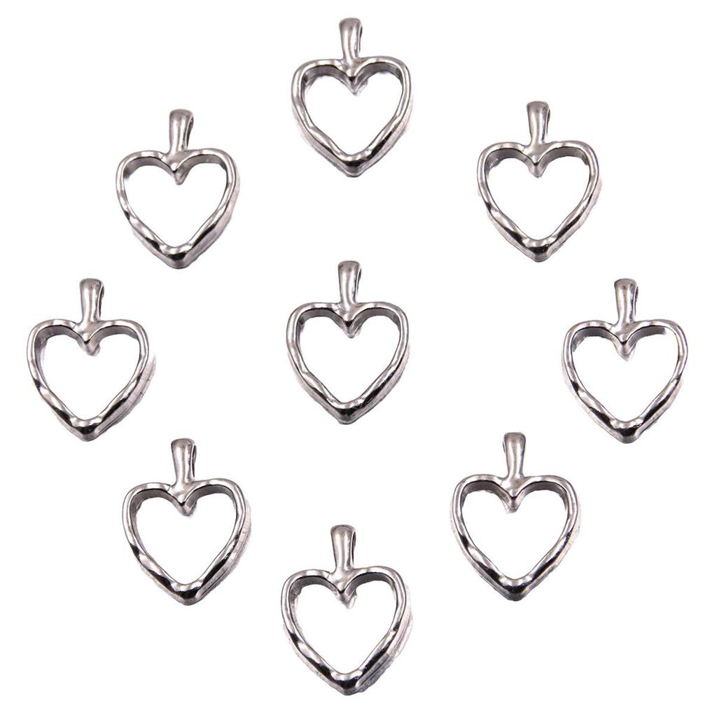 Vintage Silver Heart Pendant with 'Love' Letters - Creative Handmade Jewelry Accessory