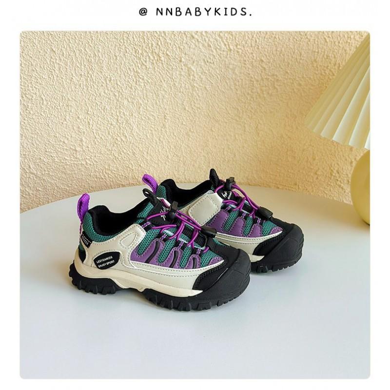 Youth Style Shoes Kids Outdoor Hiking Running Shoes Boys Girls Breathable Slip-On Sneakers With Rubber Sole