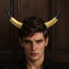 Accesorios de Cuernos a Presión Diadema de Carnero de Halloween Tocado de Diablo Desmontable para Estética Oscura Cuernos de Demonio Fiesta de Carnaval Festival Cosplay
