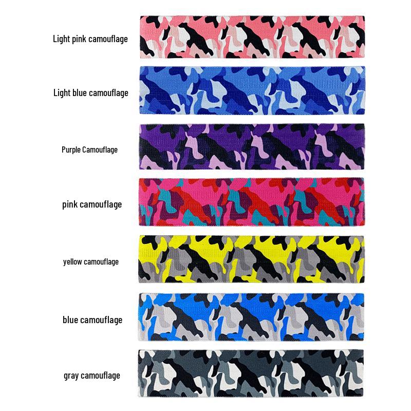 Camouflage Print Non-Slip Glute Toning Hip Band for Squat, Dance, Pilates, and Resistance Training