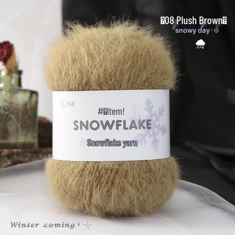 Fil de Laine Velours Neige Mélangé 3mm pour Projets de Tricot et Crochet en Gaze Flocon de Neige DIY
