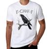F Caw F Funny Black Bird Black Crow Retro T-Shirt Soft Casual Short Sleeve Cotton Tee