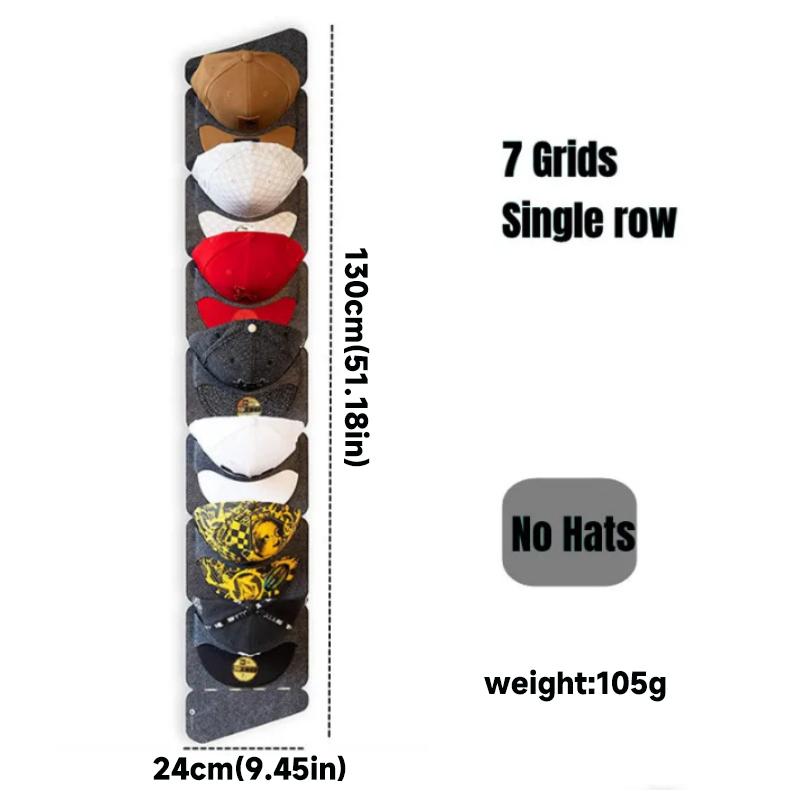 14/7 Grids Cap Storage Rack Wall Mounted Hat Display Holder Felt Hats Organizer Baseball Caps Hats Hanger