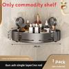 Bathroom Wall Mount Shelf With Abs Material And Padded Suction Cups For Shower Storage