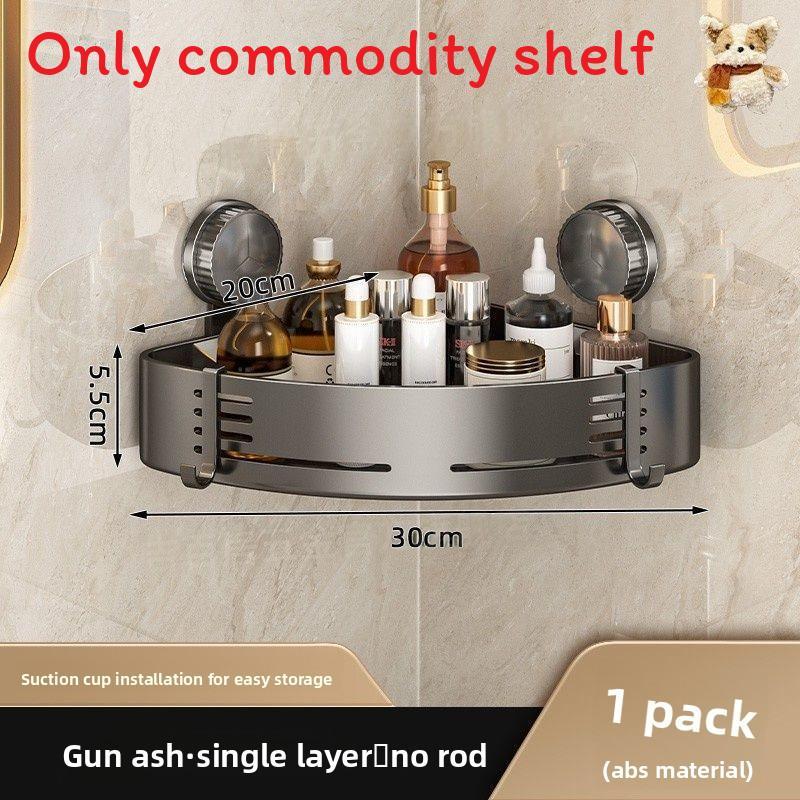 Bathroom Wall Mount Shelf With Abs Material And Padded Suction Cups For Shower Storage