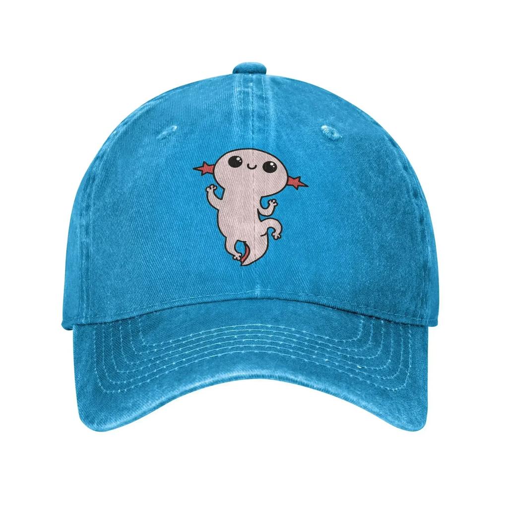 Vintage Cartoon Axolotl Baseball Caps Unisex Style Distressed Cotton Snapback Hat  Outdoor Summer  Unstructured Soft Hats Cap