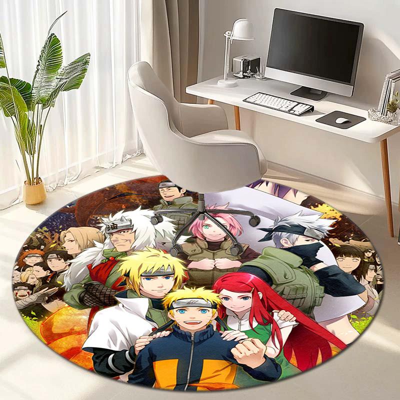 Famous cartoon NARUTO protagonist Uzumaki Naruto round carpet soft home decoration anti-slip door mat outdoor picnic mat carpet M4