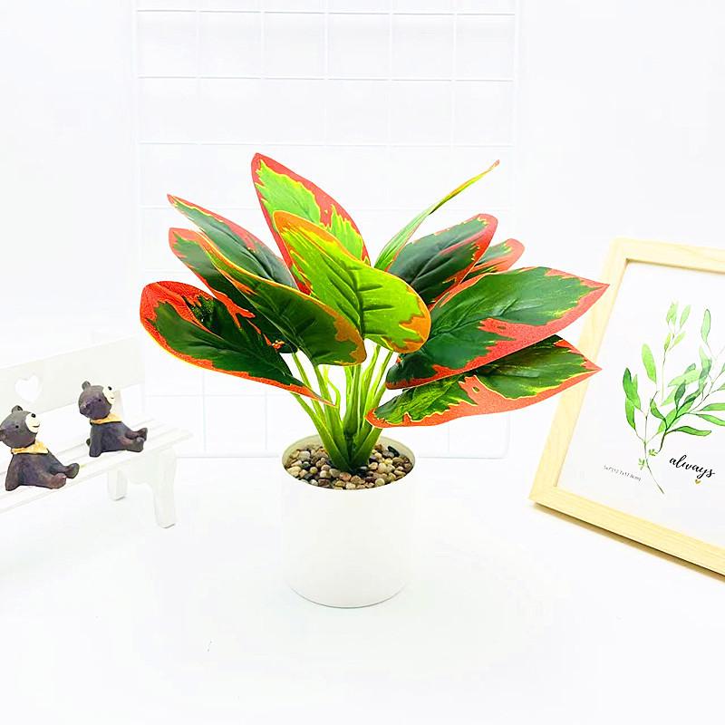 Simulated Epipremnum Aureum And Dasheen Leaves Potted For Home And Events