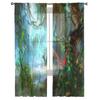 Animal Peacock Forest Stone Tulle Sheer Window Curtains for Living Room Bedroom Modern Tulle Voile Curtains Drapes Decoration