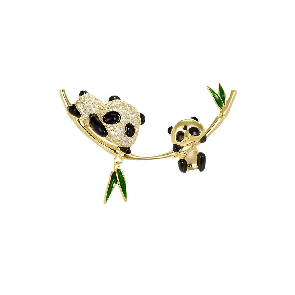 Niedliche Panda Guofeng Brosche High-End Damen Design Sinn Nische Neue Chinesische Brosche Anzugnadel Anti-Licht Accessoires