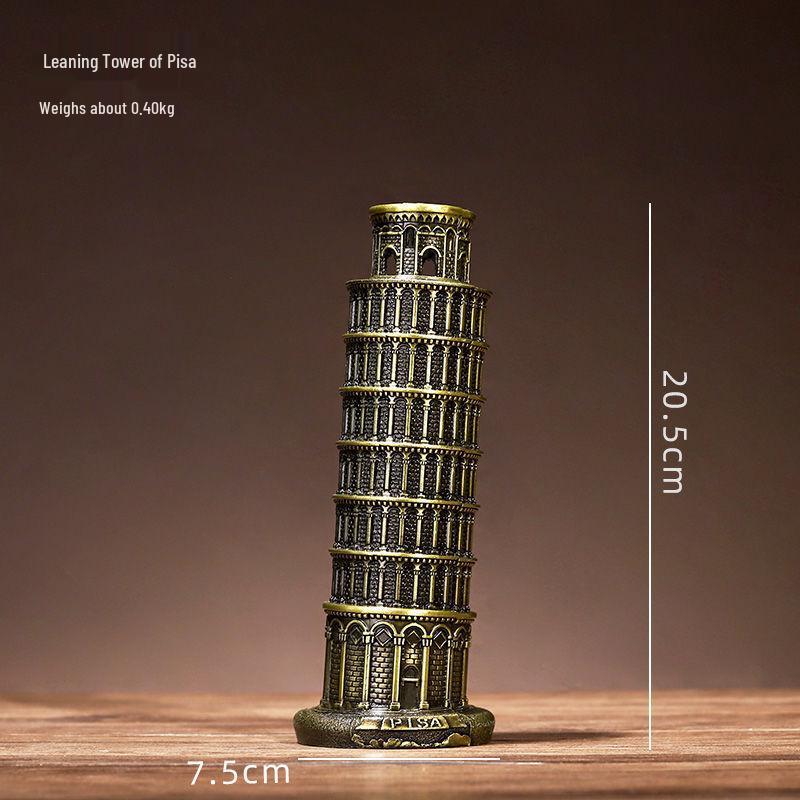 High-End Metal Landmark Building Model for Office & Living Room Decoration