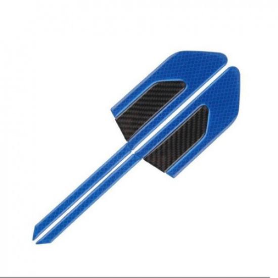 Blue Reflective Sticker Carbon Fiber Car Side Fender Warning Decal Accessories