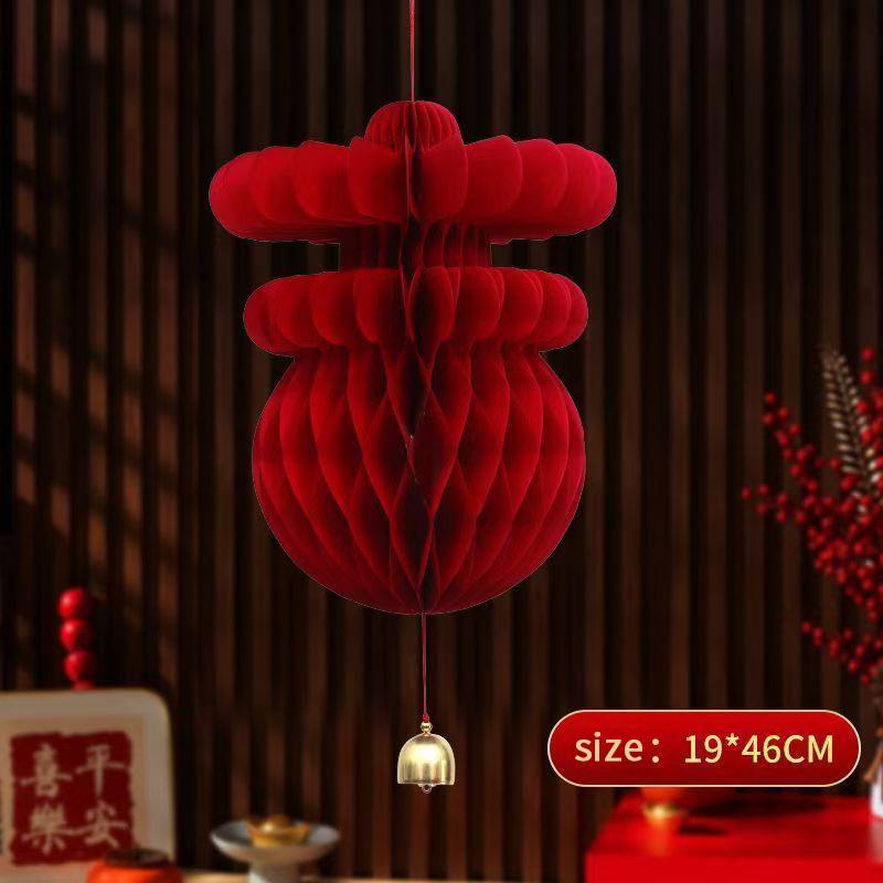 Year Paper Ornament Decoration Lanterns Wedding Decoration 3D Honeycomb Gourd Decorative Pendant Horse Year 2026 Door Decor