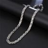 Vintage Flat Byzantine Link Chain Necklaces Male 8mm Gold Silver Color Stainless Steel Chain for Men Women Punk Jewelry GIft