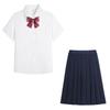 Weißes Langarmshirt in Übergröße für Damen - Abschluss High School Uniform JK Stil Top