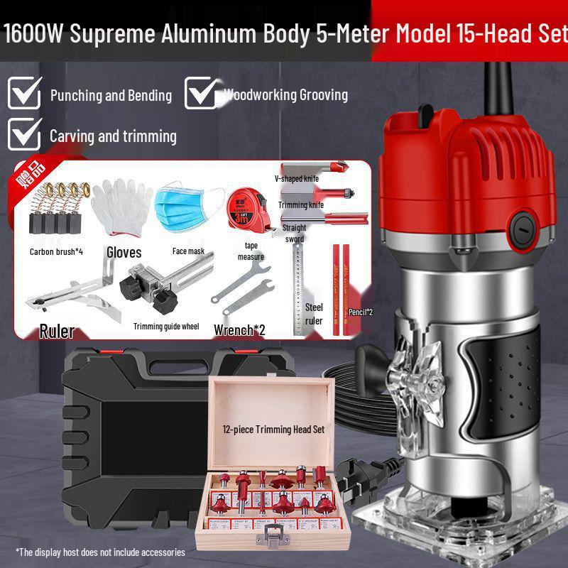 Multifunctional Electric Router: Woodworking Edge Trimmer, Hole Opener, Bakelite Milling & Aluminum-Plastic Panel Grooving Machine