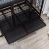 43" Heavy Duty Metal Dog Crate Pet Cage with Tray Wheeled Dog Kennel - Black (Large)