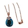 European and American Hot Selling Pear Shaped Necklace with Stone Droplets Simple and Personalized