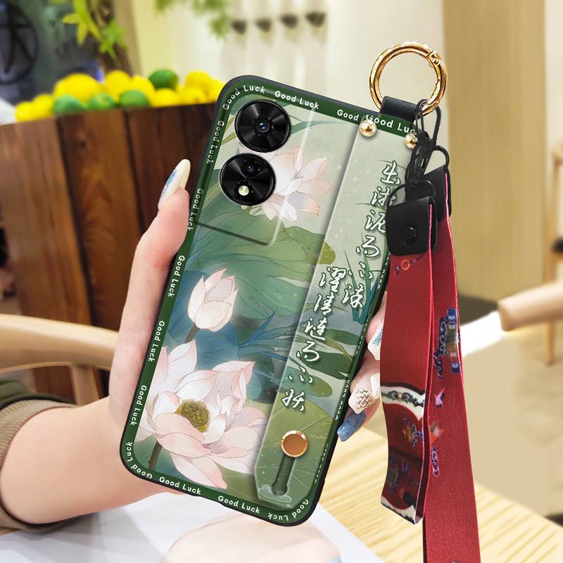 Weiche Hülle Schmutzabweisende Handyhülle Für TCL 505/T509K/T5094 Chinesischer Stil Wasserdicht Trageband Stoßfest Langlebig Ring