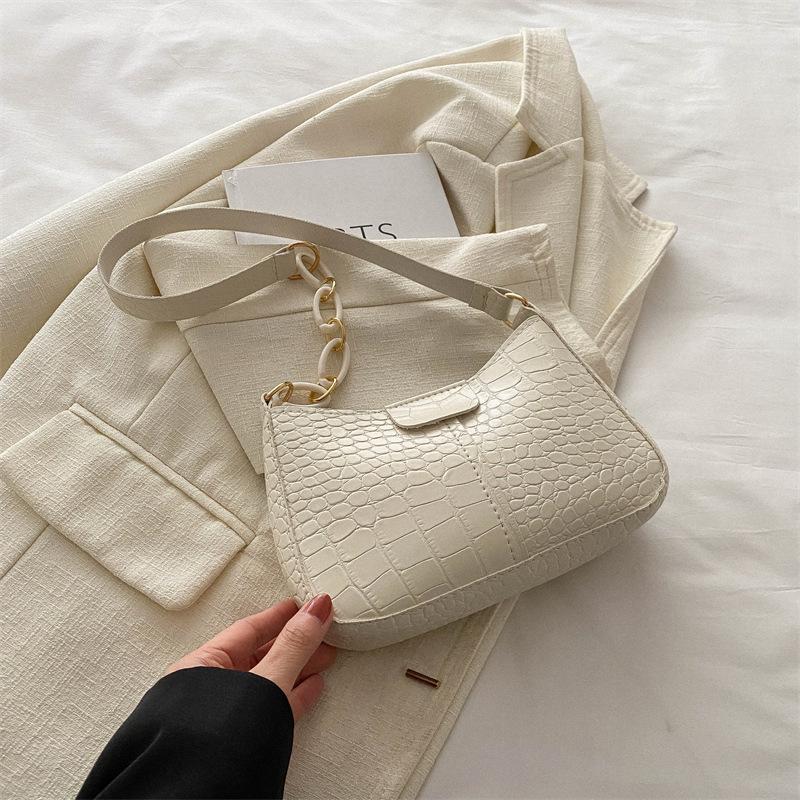 Temperament Simple Fashion Versatile Ins Shoulder Bag Women 2025 Spring New Solid Color Underarm Bag Small Square Bag Women