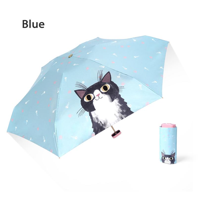 Summer Mini Folding Umbrella for Women Cartoon UV Protection Parasol Umbrella for Girls Sun Shade Cute Umbrella Foldable Pocket