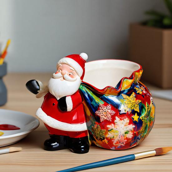 Christmas Santa Claus Epoxy Mold Small Item Storage Candle Container DIY Casting Mold Reusable Holiday Decor