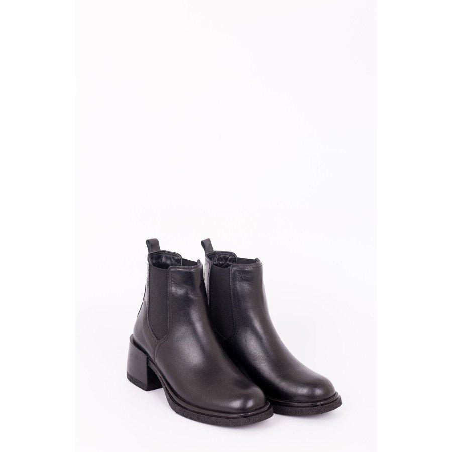 Women's Genuine Leather Chunky Mid Heeled Casual Boots