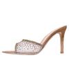 Sexy Open-toed Pointed Rhinestone Sandals Girl 2025 Summer New Mesh Fairy Wind Word with Cool Slippers High Heels