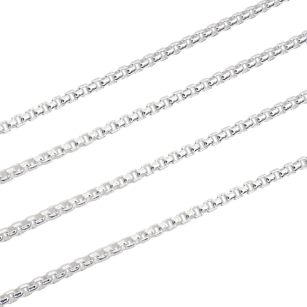 Sears Square Chain Silver 55cm Necklace, 925, 2.0mm Wide,