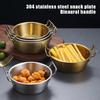 Household Double Handle Snacks Plate Cuisine Bowl Stainless Steel Round Rice Wine Bowls Anti Scalding Sauce Food Container