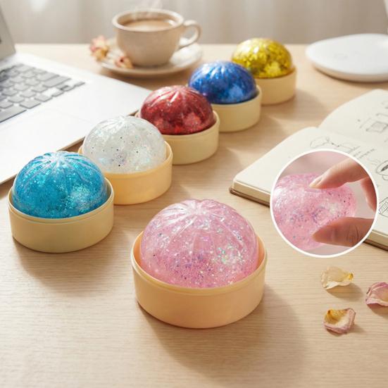 Steamed Bun Squeeze Toy, Cute Dumpling Stress Relief Ball, Slow Rising Decompression Toy for Desk, Kawaii Fidget Gift