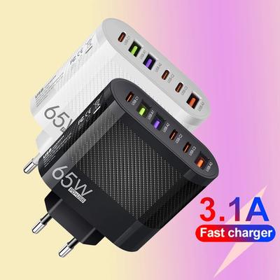 3.1A 6 in 1 3USB 3PD Ladegerät QC3.0 Schnellladung Schnellladegerät Für Samsung S23 Xiaomi Handy Ladeadapter EU//US/UK Stecker