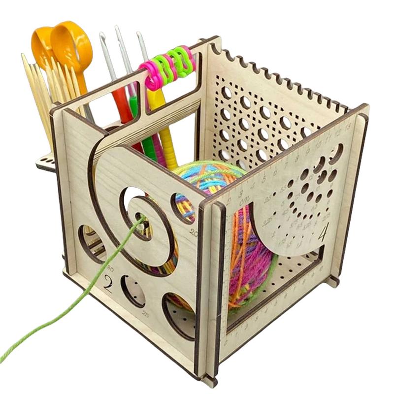 Crochet Yarn Bowl Wooden Yarn Dispenser Bowl Crochet Yarn Holder and Storage Craft Knitting Holder Crocheting Accessories