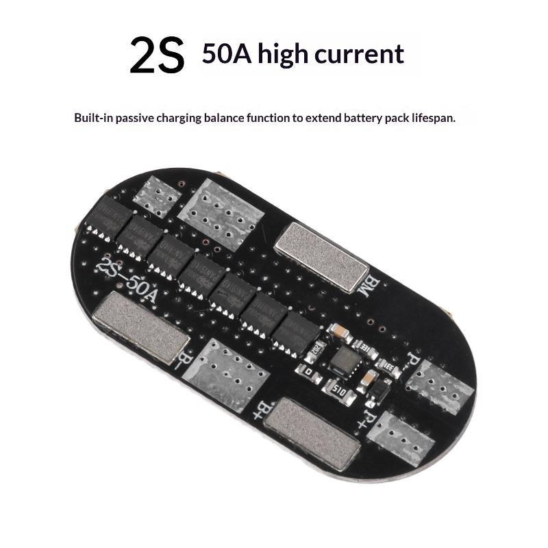 2S 50A Bms Lithium Battery Protection Board 3.7V Li Ion Battery Charging Protect Plate With Reverse Polarity Protection