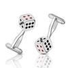 Korean style accessories, high-quality French-style cufflinks for men, unique 3D silver dice cufflinks P1039