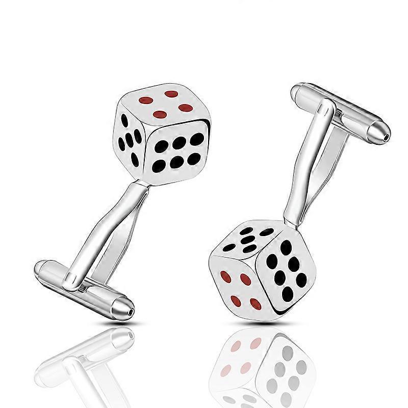 Korean style accessories, high-quality French-style cufflinks for men, unique 3D silver dice cufflinks P1039