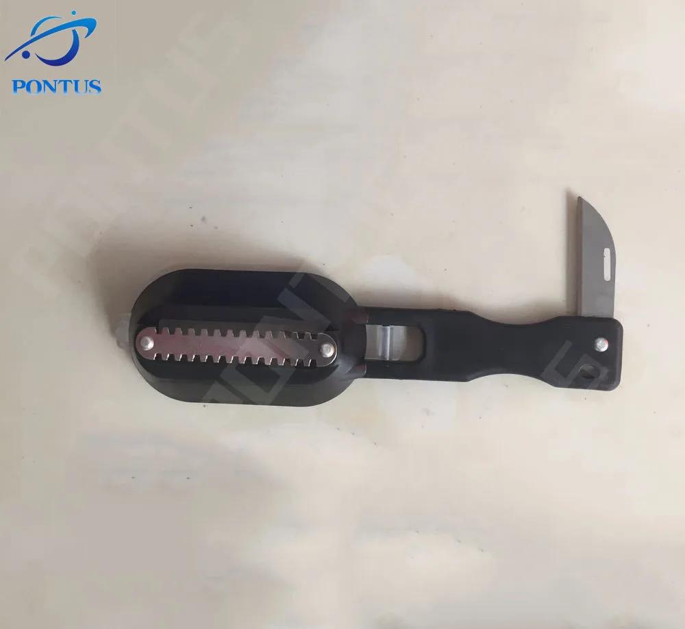 2 i 1 Fiskevekt Børste Kniv Fiskeskjellbørste Innebygd Fiskekutter Rask Fjerning Fiskeskjellskrape Høvelverktøy Kjøkkenredskaper