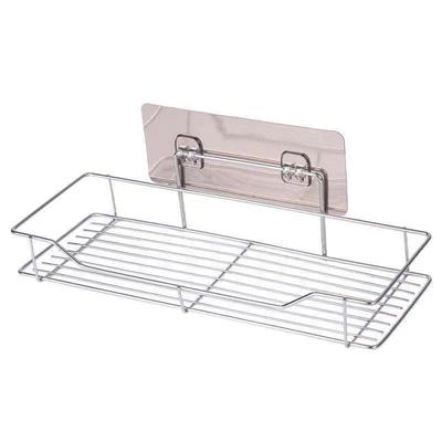 Bathroom Shelf Shower Wall Mount Shampoo Storage Holder With Suction Cup No Drilling Kitchen Storage Bathroom Accessories