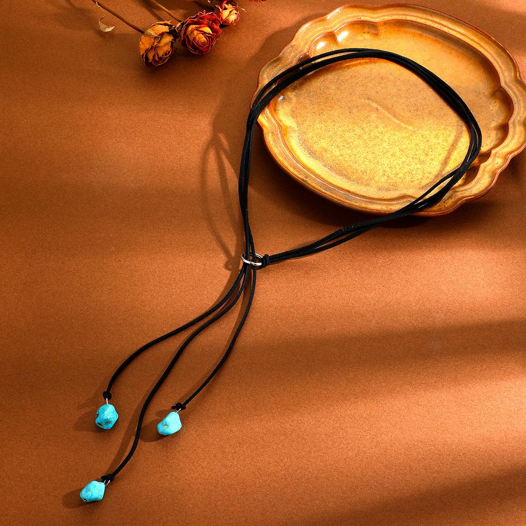 Women Commuter Turquoise Pendant 1PC Sweater Chain Gifts Long Jewelry Vintage Bohemian Fashion Necklace Festival  Jewelry