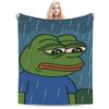 Sad P-Pepe Frog Meme Flannel Blanket Winter  Soft Throw Blanket for Children Living Room Novelty Bedspread Sofa Bed Cover