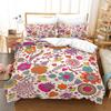 Flower 3D Digital Printing Quilt Cover Sheet Three-Piece Bedding Kit Home Textiles Cartoon Anime Game