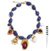 Stilvolle Einzigartige Blaue Acrylkette Perle Herz Insekt Tropfen Halskette Edelstahl Anhänger Handgefertigter Schmuck Geschenk