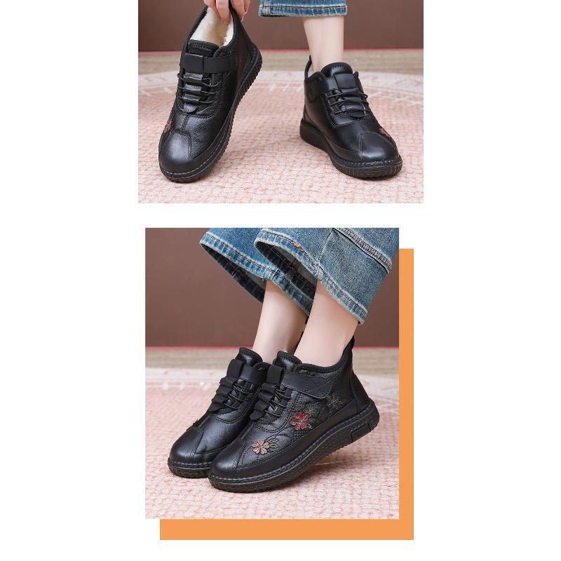Winter New Women's Cotton Shoes with Fleece and Thickened Middle-aged and Elderly Cotton Boots Are Non-slip and Warm