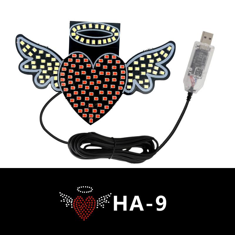 Car Love Window Light LED Decorative Light Creative No Wiring Love Reddish Internet Celebrity Rear Window Emotion Light