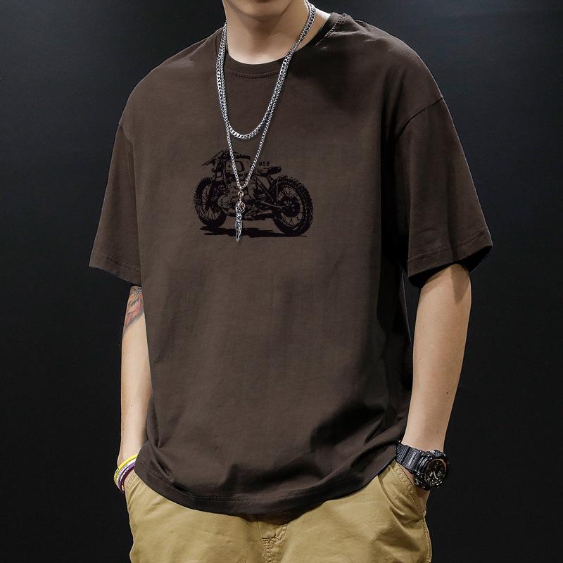 Cotton Short Sleeve T Shirt Black White Fashion All Match Breathable Summer Sport T-shirt Men Top