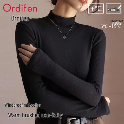 Oudifen Women's Thermal Mock Neck Long Sleeve Base Layer Top