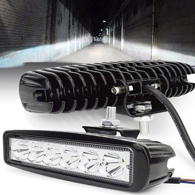 18w 6 LED luz de trabajo del coche foco de alto brillo Universal todoterreno automóvil camión conducción faros antiniebla DRL lámpara de conducción 12V