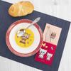 Pink Felt Cutlery Pouch Cat 21x9cm