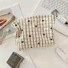 Plaid Striped Fashion Cosmetic Bag Portable Travel Toiletry Bag Women Large Capacity Zipper Make Up Organizer Makeup Storage Bag