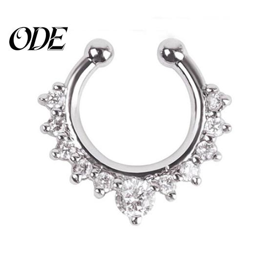 1 Pc U-shape Non Piercing Fake Clip On Septum Clicker Nose Ear Lip Ring Hoop